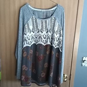 Maurices Lace and Roses Long Sleeve